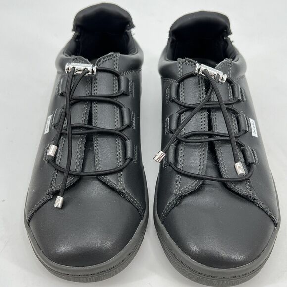 GOATS BLACK LEATHER BIG KIDS LEATHER SNEACKERS SIZE 3 - Picture 2 of 12